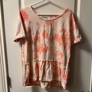 Coral and Cream Tie-Dye Women's Sweatshirt